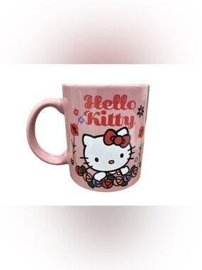 Hello Kitty Pink Ceramic Mug With Floral Design 20 Oz By Silver Buffalo